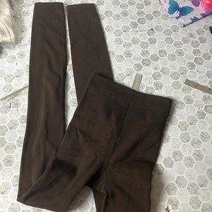 XSmall Brown Elastic Waist Skinny Thick Leggings